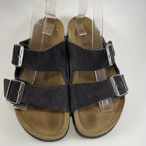 Birkenstock Arizona Sandals Womens Size 37 US 6-6.5 Midnight Blue Suede Soft FB - Picture 9 of 9